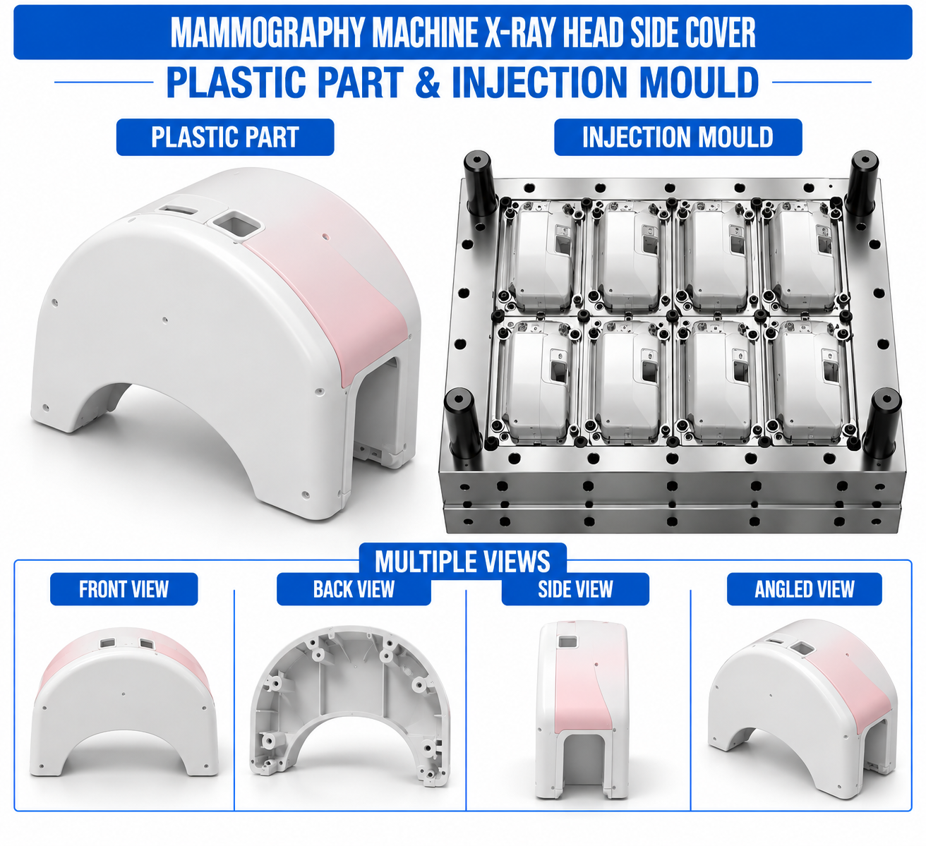 Mammography Machine Plastic X-Ray Head Side Cover Mould and Moulding Service